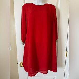 MM Couture By Miss Me Red 3/4 Sleeve Rhinestones Trim Cocktail Mini size Medium